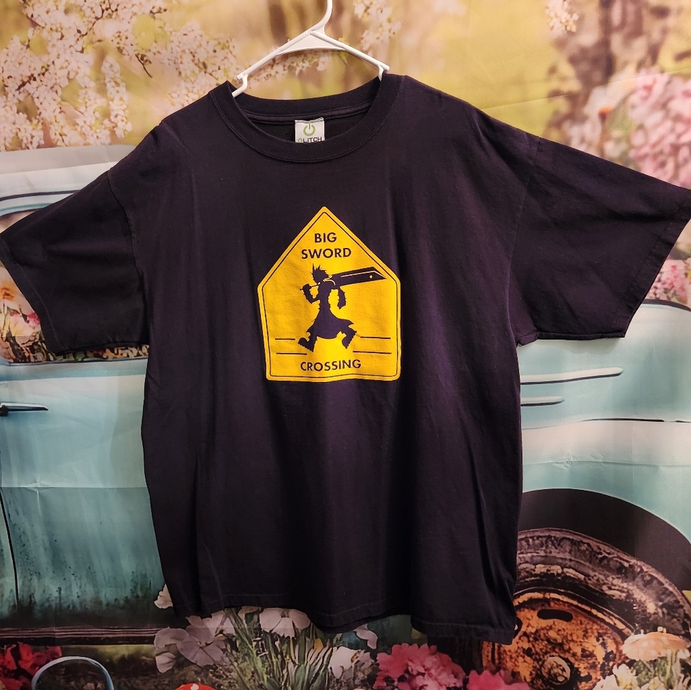 Cloud Big Sword Crossing Black T-Shirt  XL